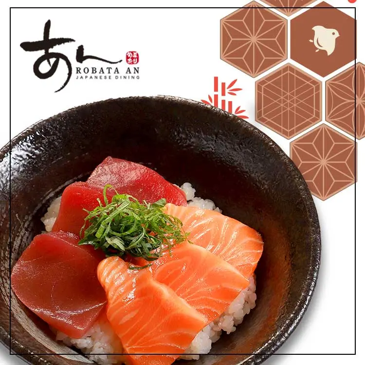 Hình ảnh Assorted Sashimi  Rice Bowl /Cơm tô cá hồi và cá ngừ Sashimi 