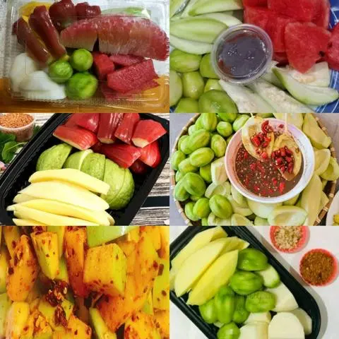 Hình ảnh Xoài keo + Cóc non + Muối Tôm