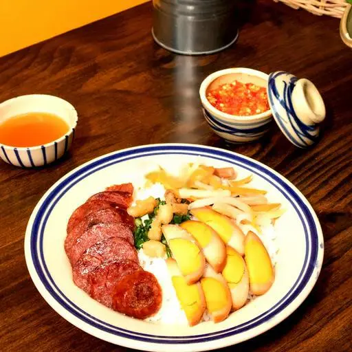 Hình ảnh Cơm tấm lạp xưởng trứng kho