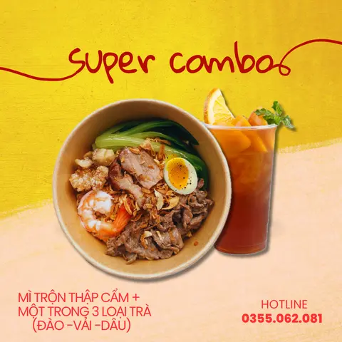 Hình ảnh COMBO Mì Trộn Thập Cẩm + Trà (Đào - Vải - Dâu)