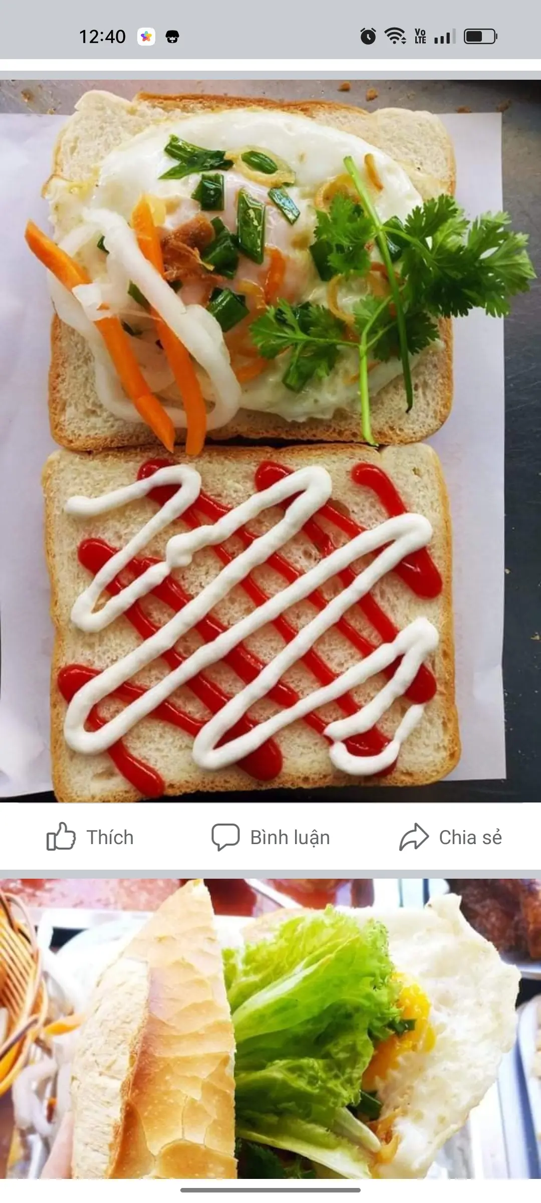 Hình ảnh Bánh sandwich kẹp 2 trứng 