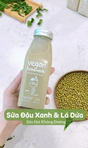 Hình ảnh Sữa Đậu Xanh & Lá Dứa - Không Đường (Green Bean & Pandan Leaves Milk)