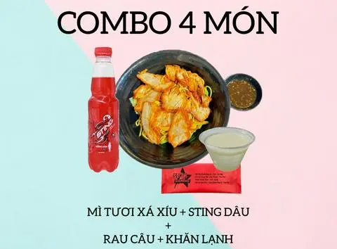 Hình ảnh CB Mì tuơi xá xíu + Sting dâu + Rau câu + Khăn lạnh