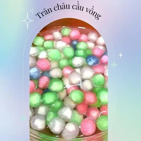 Hình ảnh Bột Lọc Nhân Dừa 1Kg Đủ Màu,Trân Châu Cầu Vồng,Mềm Dai Dẻo Ngon Nấu Chè,Trà Sữa