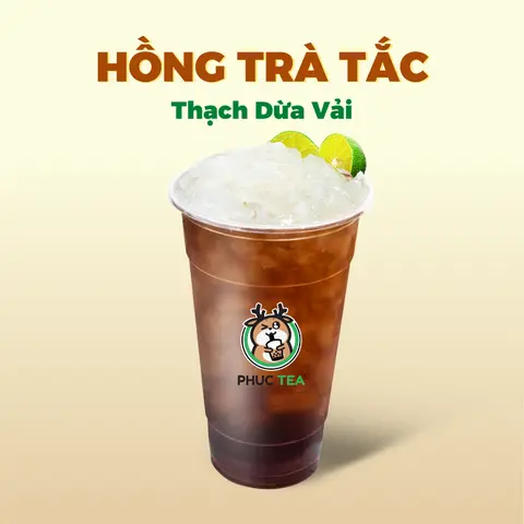 Hình ảnh Hồng Trà Chanh Thạch Dừa Vải (Size M)