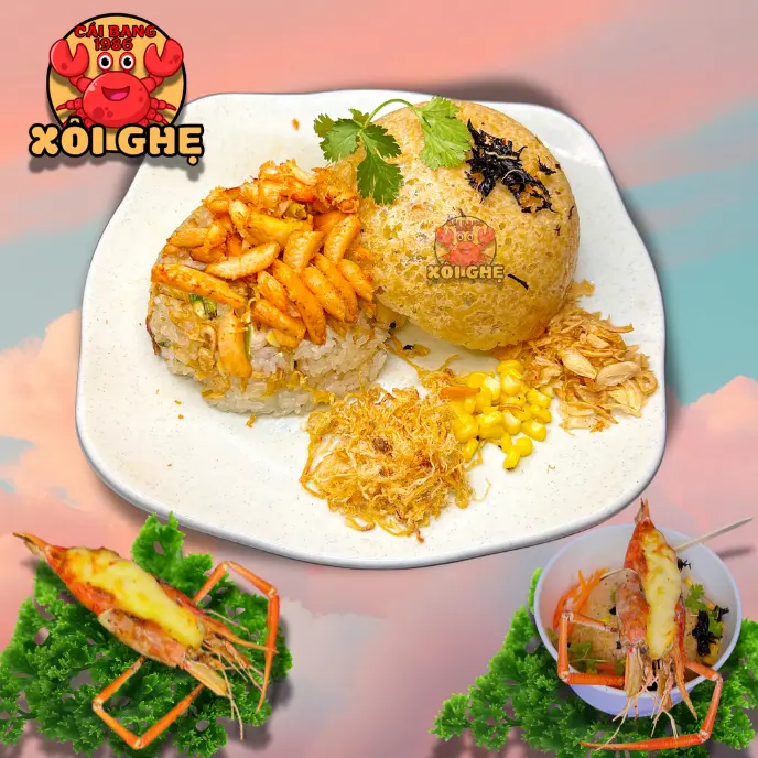 Hình ảnh  Xôi ghẹ đặc biệt + Tôm càng sen phô mai 