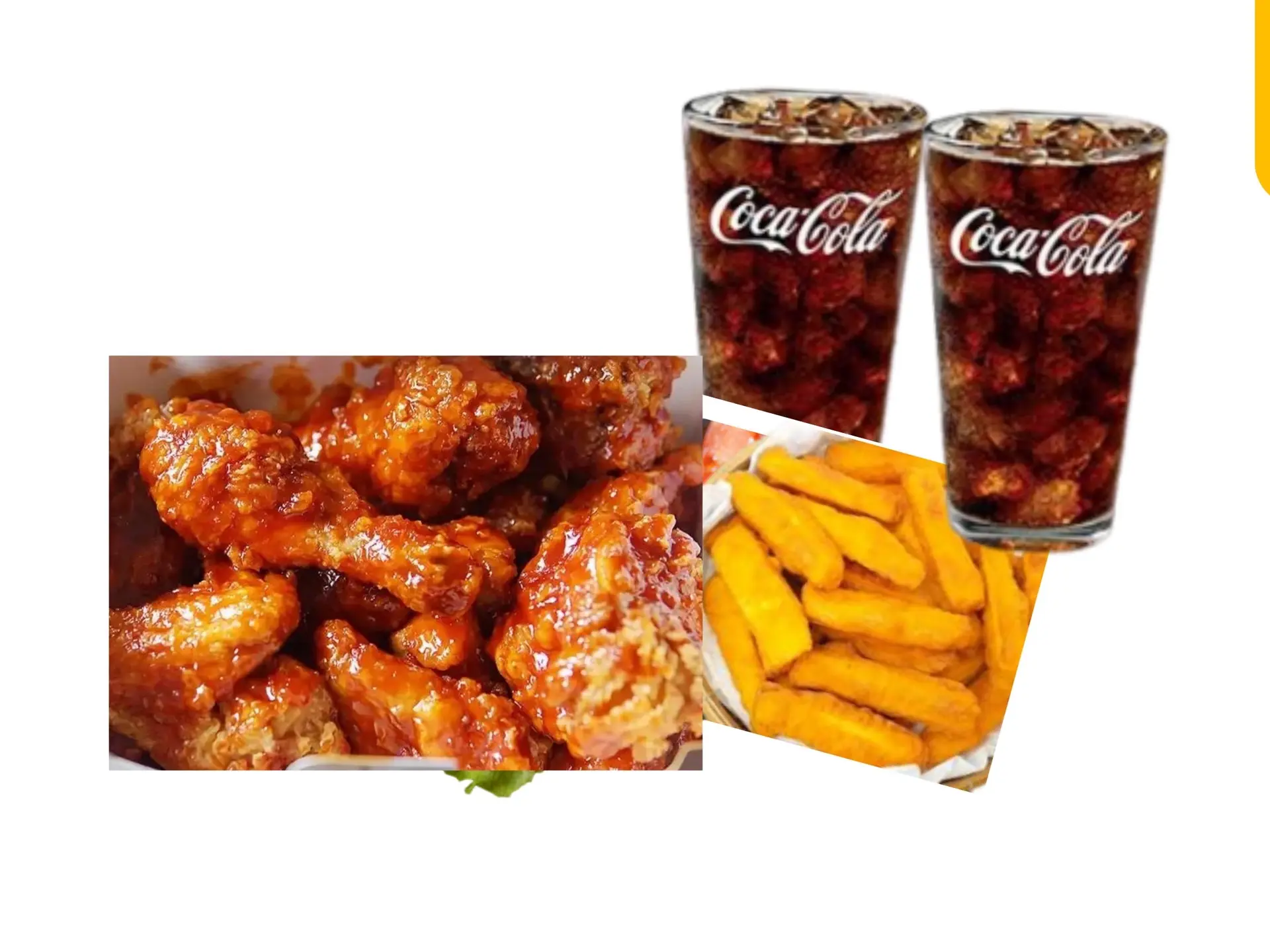 Hình ảnh Combo 3 Miếng Gà Rán Sốt HQ+ Khoai (150gr)+ 2  nước   
