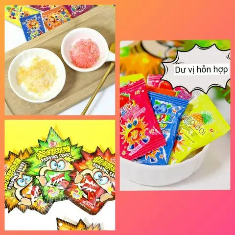 Hình ảnh Kẹo Nổ Trái Cây Nhiều Vị Thơm Ngon Vui Nhộn