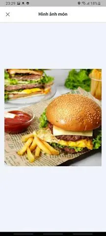 Hình ảnh hamburger bò trứng phomai