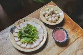 Hình ảnh cơm thịt luộc cà pháo 