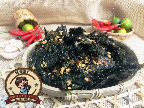 Hình ảnh Rong biển cháy tỏi 100g + Nước ép