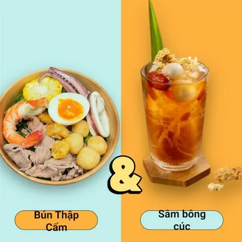 Hình ảnh (NEW) Bún/ Mì Thái Thập Cẩm & Sâm Bông Cúc ly Siêu To