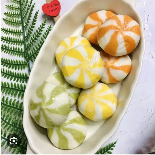Hình ảnh bánh bao 4 vị 4 màu