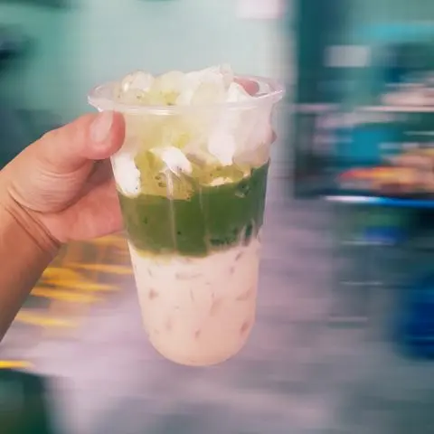 Hình ảnh Matcha latte kem trân châu