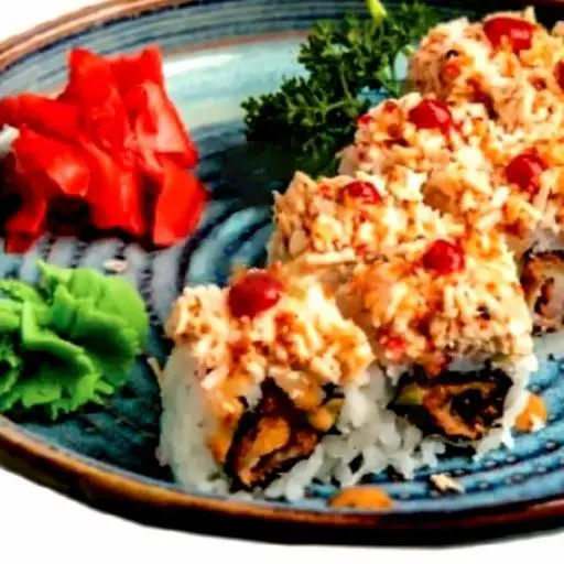 Hình ảnh R34 - Salmon skin kaki roll - 6 viên