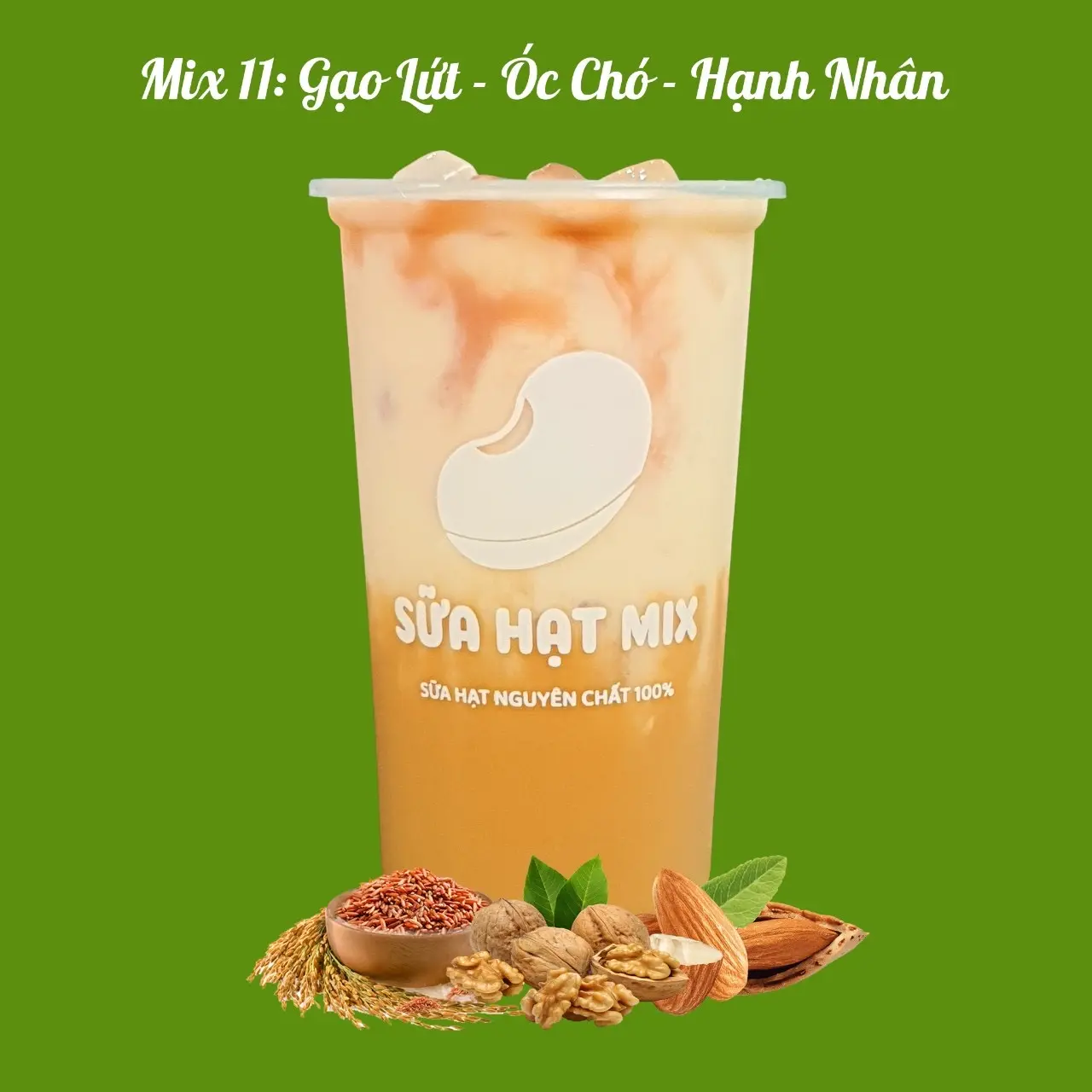 Hình ảnh Mix 11: Gạo Lứt - Óc Chó - Hạnh Nhân 