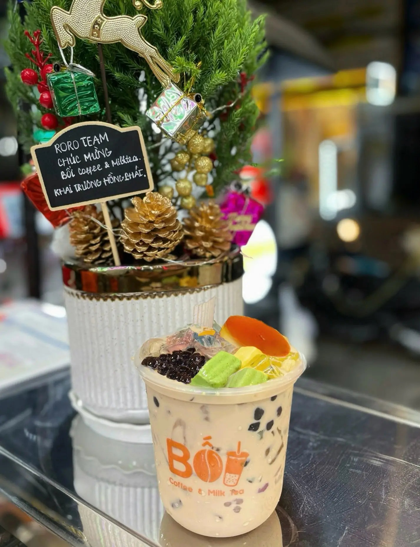 Hình ảnh Trà Sữa Truyền Thống Full Topping + Flan