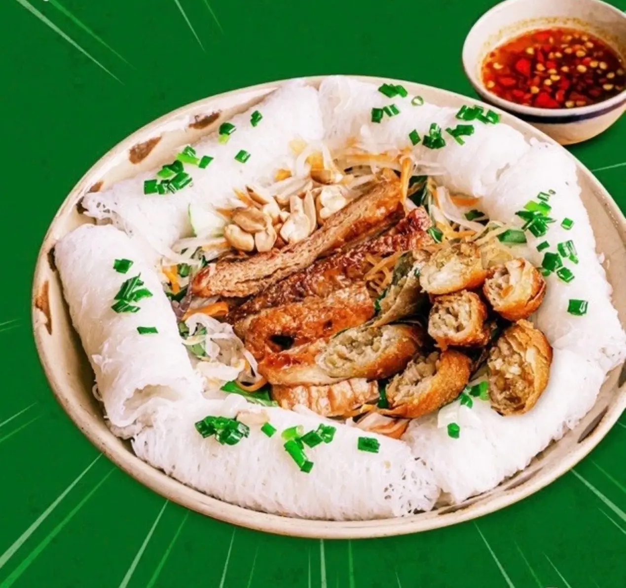 Hình ảnh Bánh Hỏi Heo Quay Chả Giò Chay