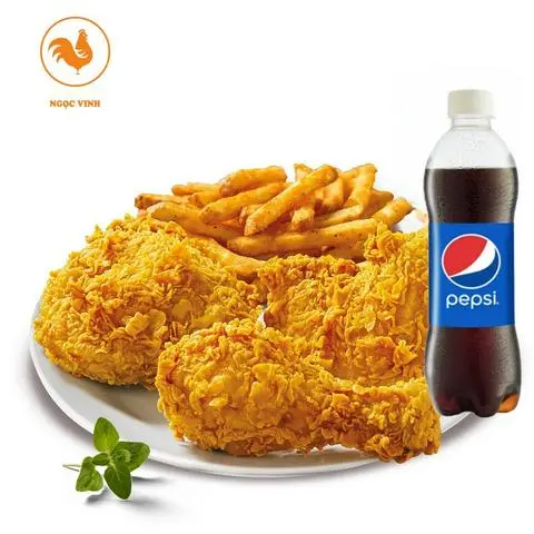 Hình ảnh ComBo 3 Gà Rán - 150 Khoai Tây - 1 Chai Pepsi