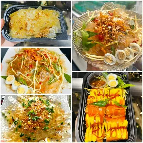 Hình ảnh bánh tráng trộn đầy đủ cộng tóp mỡ 