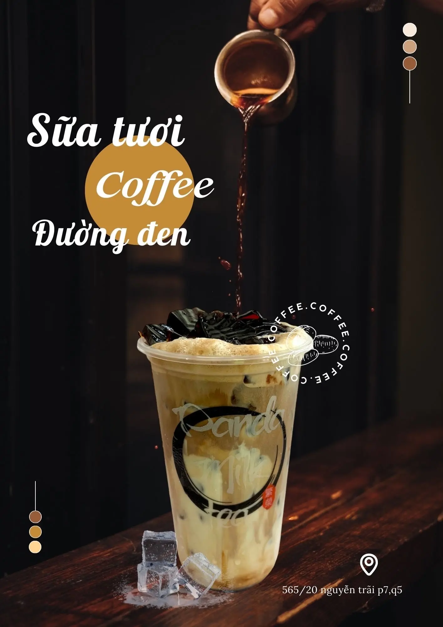 Hình ảnh sữa tươi coffee đường đen