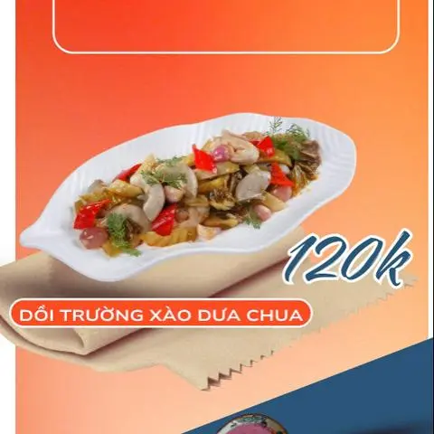 Hình ảnh dồi trường xào dưa chua 