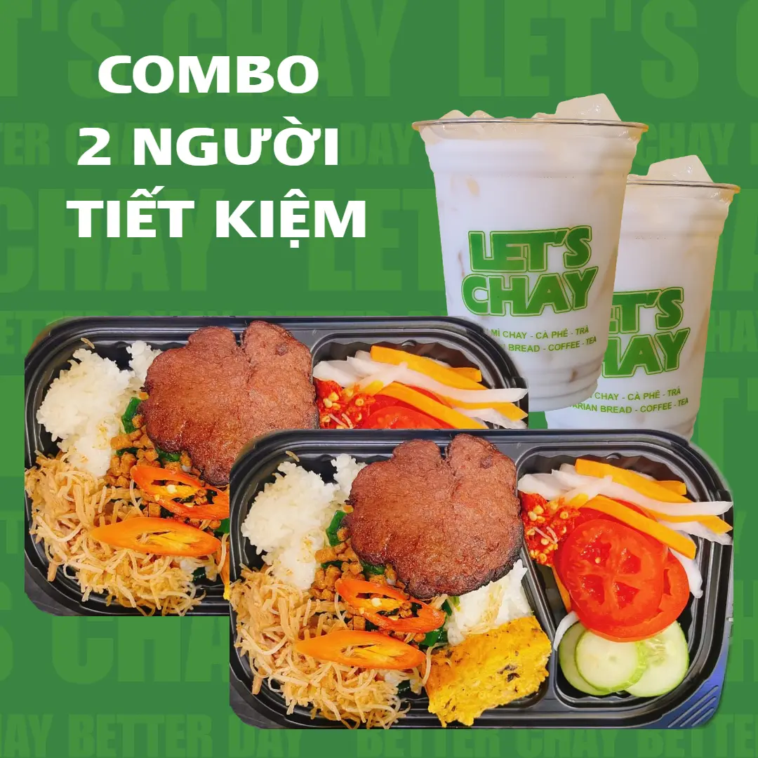 Hình ảnh COMBO 2 cơm tấm sườn chay + 2 sữa đậu nành