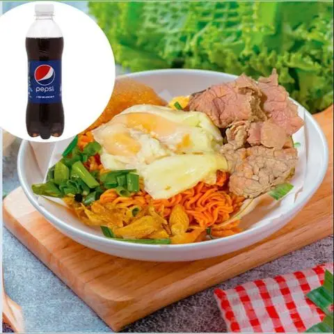 Hình ảnh COMBO 1 MÌ TRỨNG LÒNG ĐÀO THỊT BÒ+1PEPSI