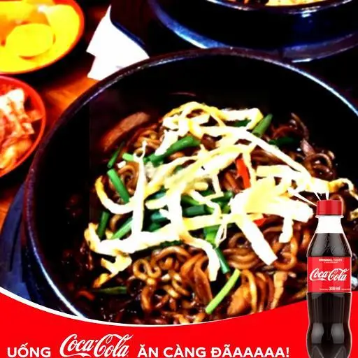 Hình ảnh Mì Đen Phô Mai - Coca