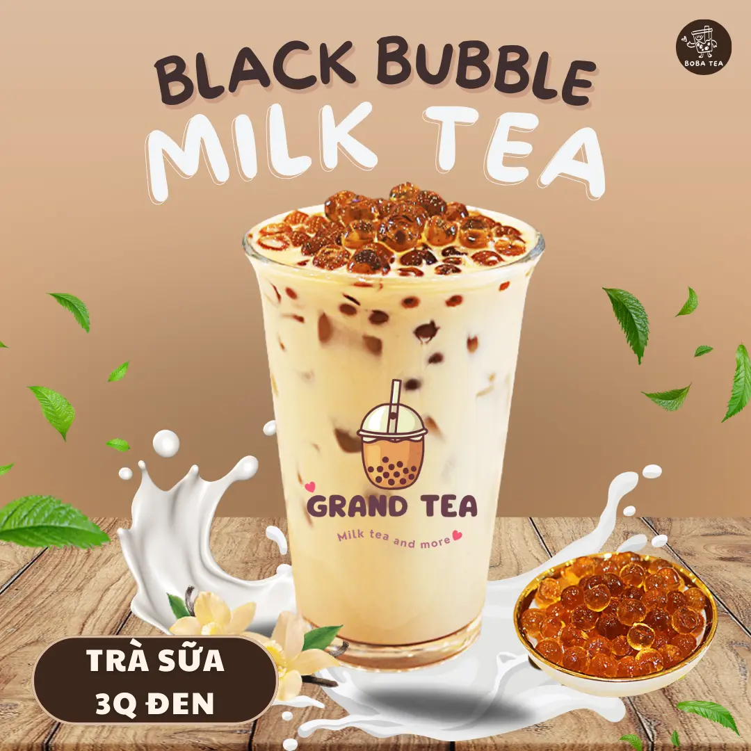 Hình ảnh Trà sữa trân châu đen 3Q/Black Bubble Milk Tea