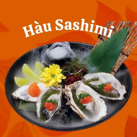 Hình ảnh Hàu Sashimi Trứng Cá + Rong Nho + Hành - 6 Con