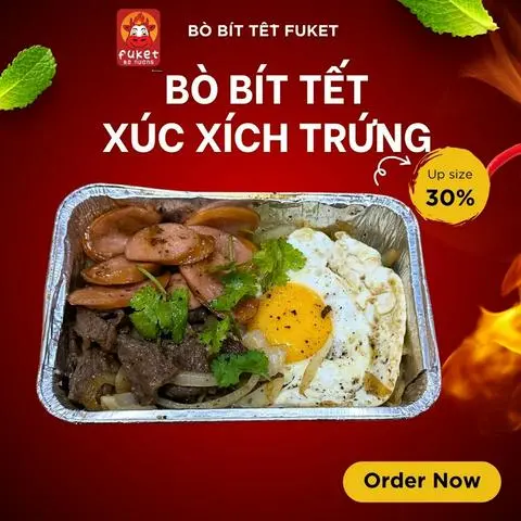 Hình ảnh Bò bít tết xúc xích trứng