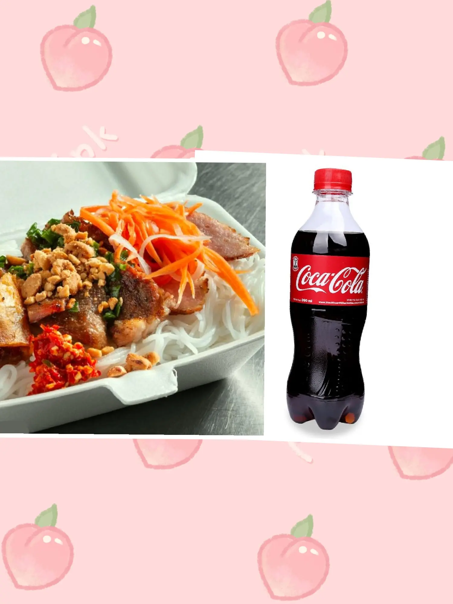 Hình ảnh 01 Bún Thịt Nướng Chả Giò + 01 chai Coca Cola.