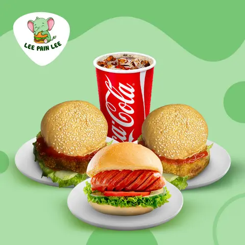 Hình ảnh Combo 3 burger - kèm 1 Coca