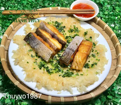Hình ảnh Combo cơm cháy mỡ hành+ khô cá dứa + rau luộc + trà tắc 