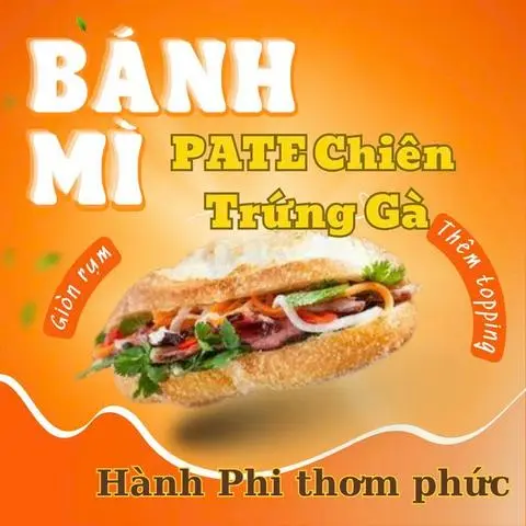 Hình ảnh Bánh Mì Pate Chiên Trứng Hành Phi