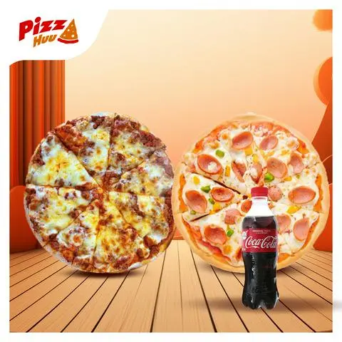 Hình ảnh Combo : 1 pizz bò + 1 pizza xúc xích ( Tặng 1 chai coca )