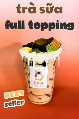 Hình ảnh Trà sữa full topping ( ly 1 lít + bánh flan )