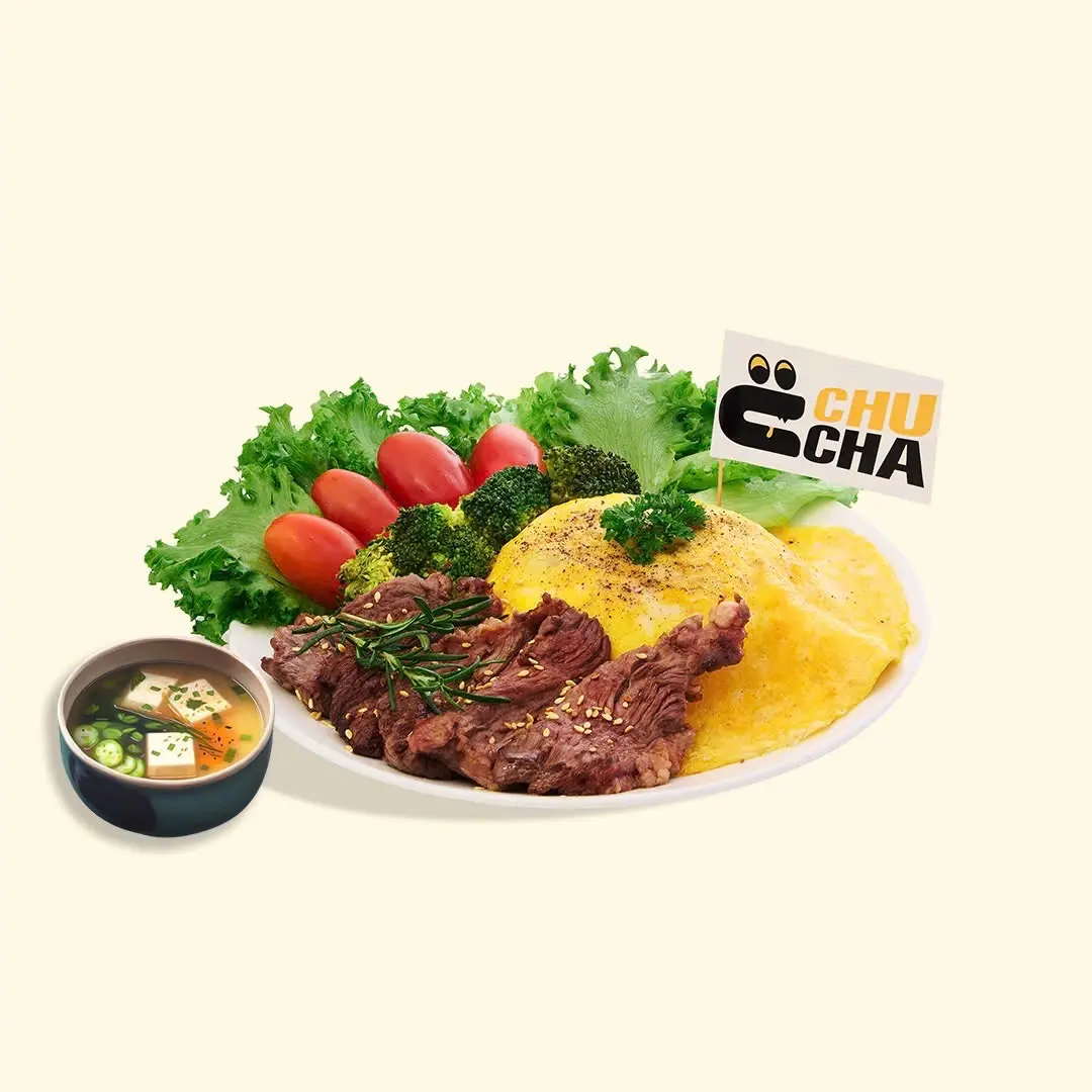 Hình ảnh CƠM CHIÊN PHỦ TRỨNG BÒ ÁP CHẢO “CHUCHA” + KÈM SOUP MISO