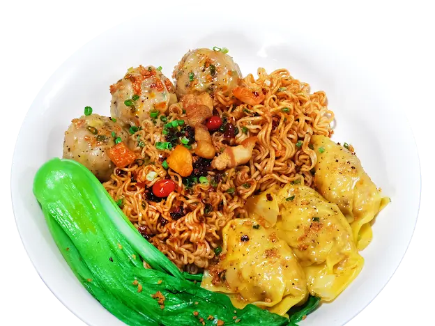 Hình ảnh Cảo mì hoành thánh khô trộn-干面拌饺