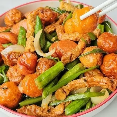 Hình ảnh Combo Cá Viên Chiên Thập Cẩm Nhỏ Sốt Sa Tế 
