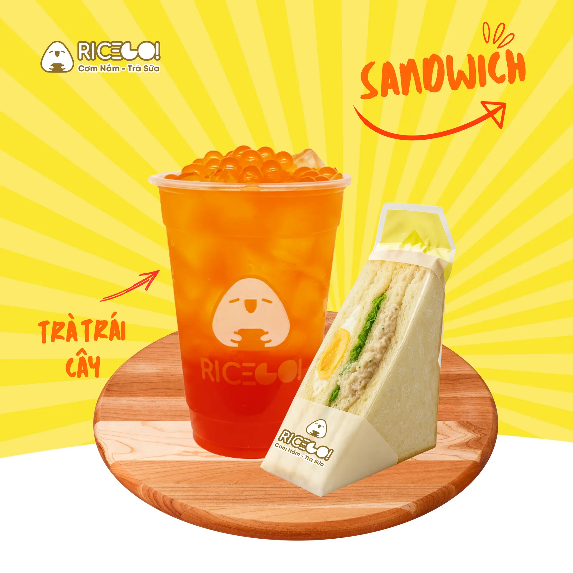 Hình ảnh Combo Sandwich & Trà trái cây Size M