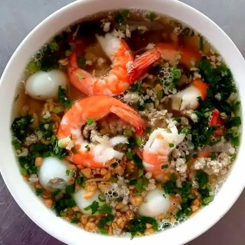 Hình ảnh Nui tôm trứng thịt bằm
