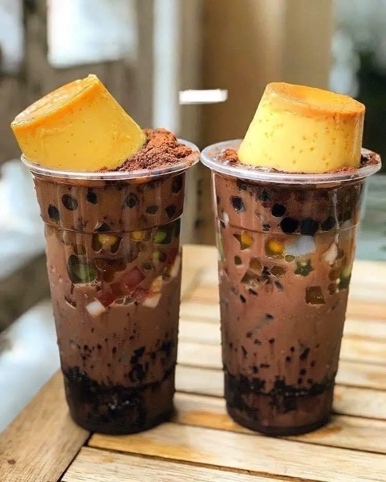 Hình ảnh Milo dầm bánh Flan (size M)
