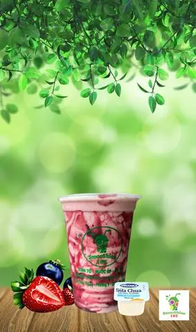 Hình ảnh Sinh tố dâu việt quất sữa chua