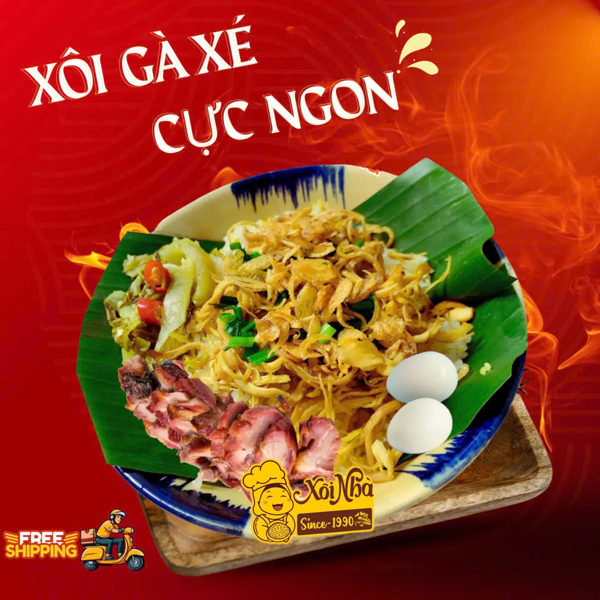 Hình ảnh Xôi gà xé vừa truyền thống - Hạt nếp kê 