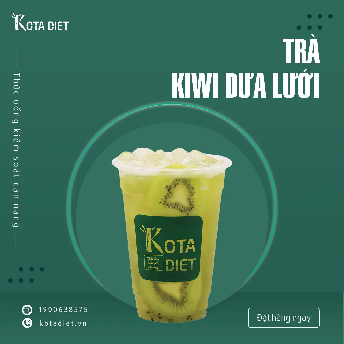 Hình ảnh Trà Kiwi Dưa Lưới Thạch Trái Cây