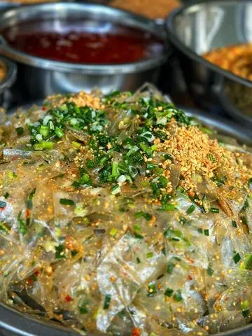 Hình ảnh bánh tráng dẽo mỡ hành 