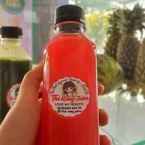 Hình ảnh Nước ép dưa hấu, thơm, táo không đường, ko đá
