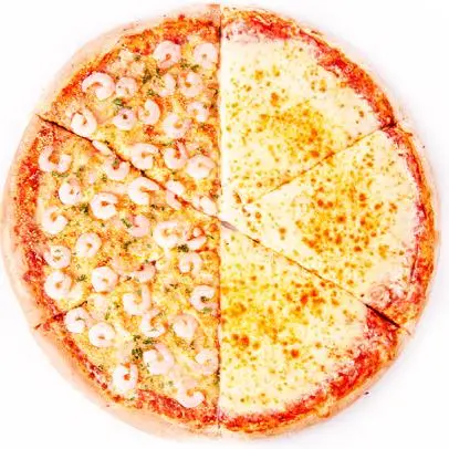 Hình ảnh PIZZA 2 VỊ  1 NỮA PHÔ MAI 1 NỮA TÔM